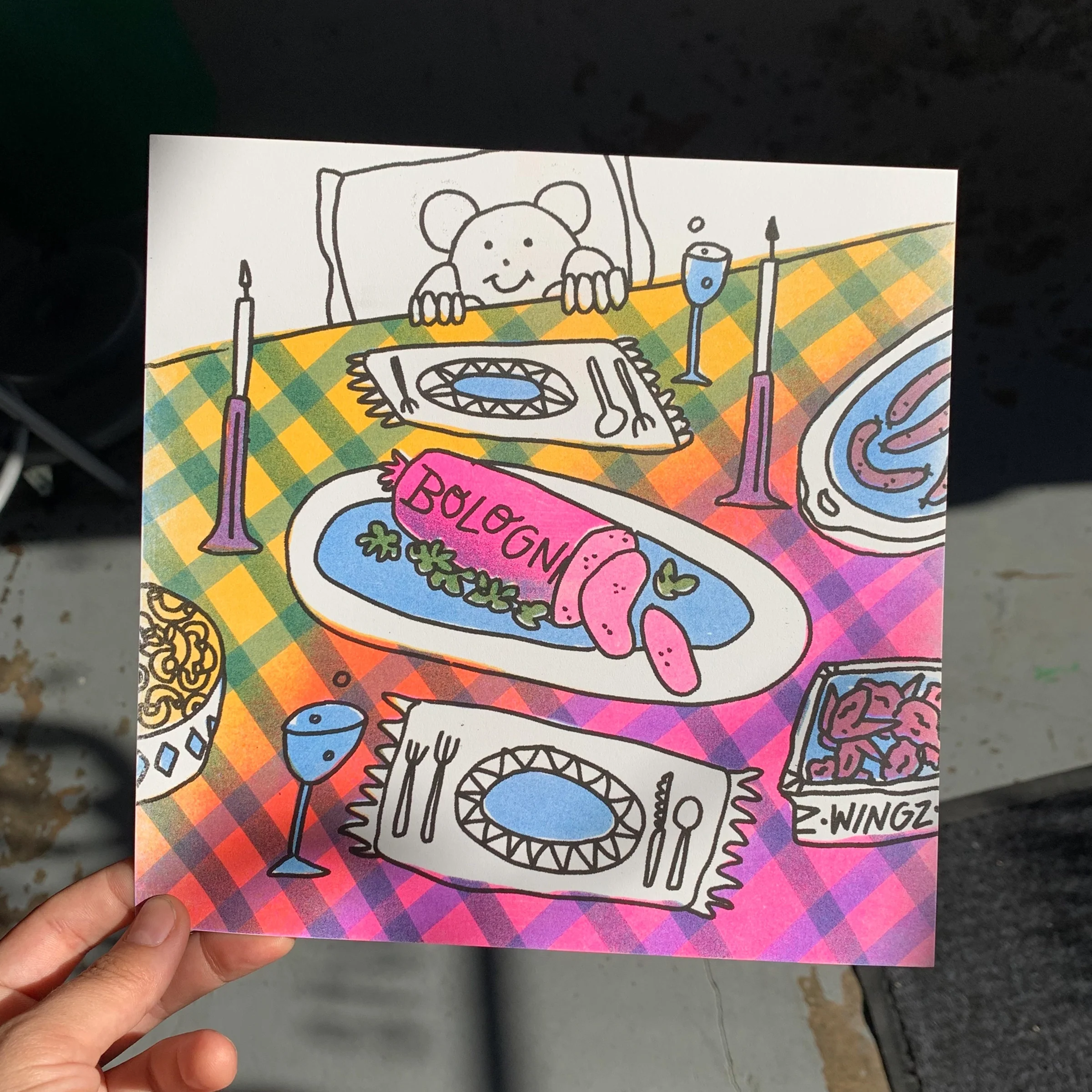 Alex Luciano: Breakfast in Bed Risograph Print - Image 3