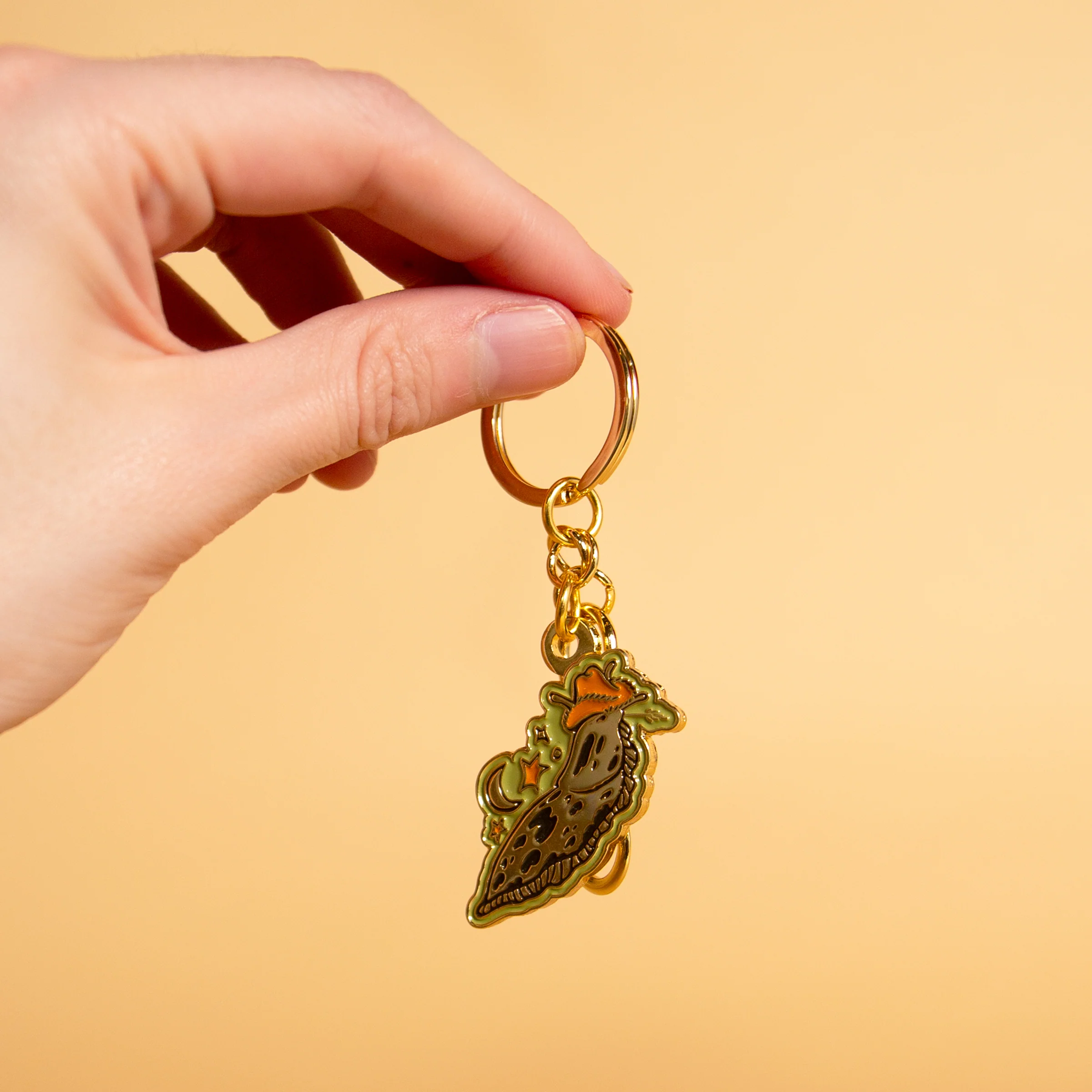 Banana Slug Cowboy Enamel Keychain - Image 3