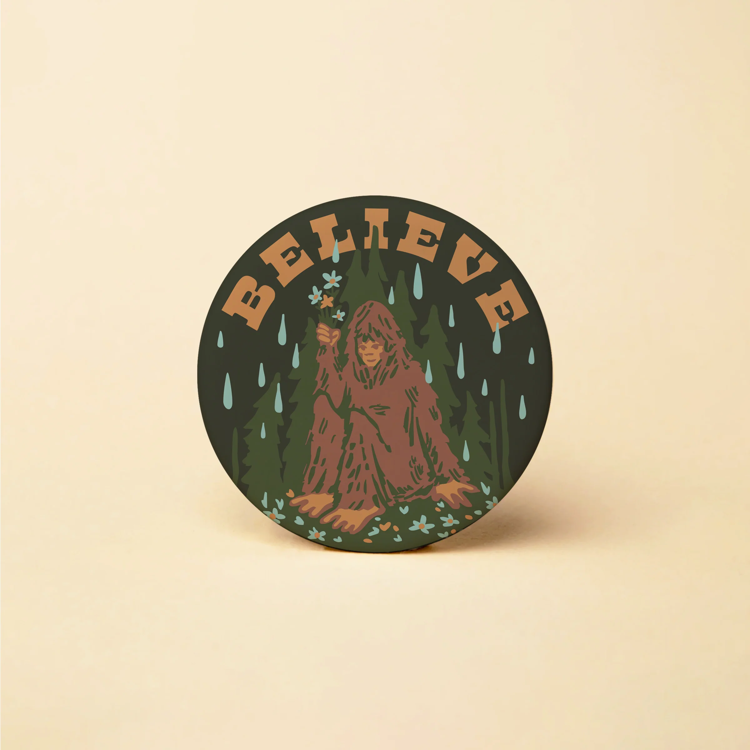 Believe Bigfoot Button