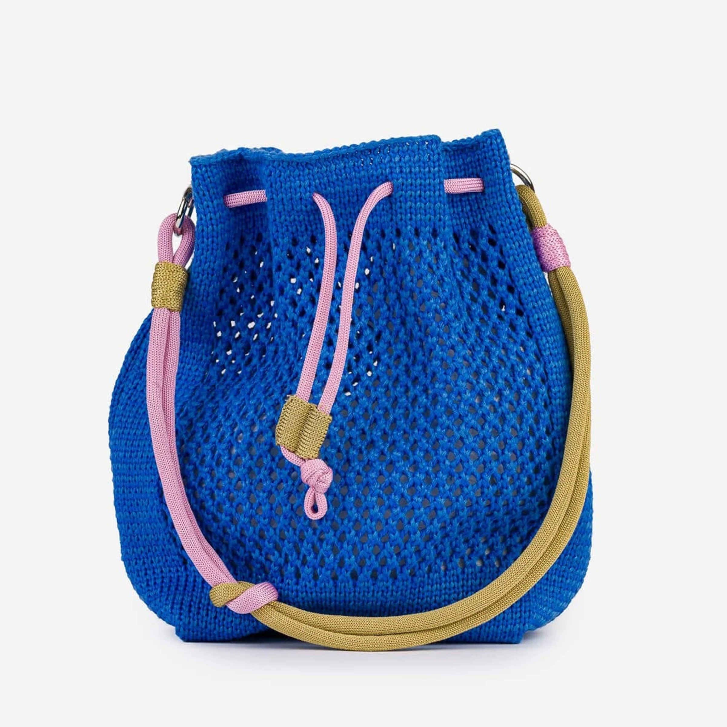 Drawstring Raffia Mini Bag - Image 3