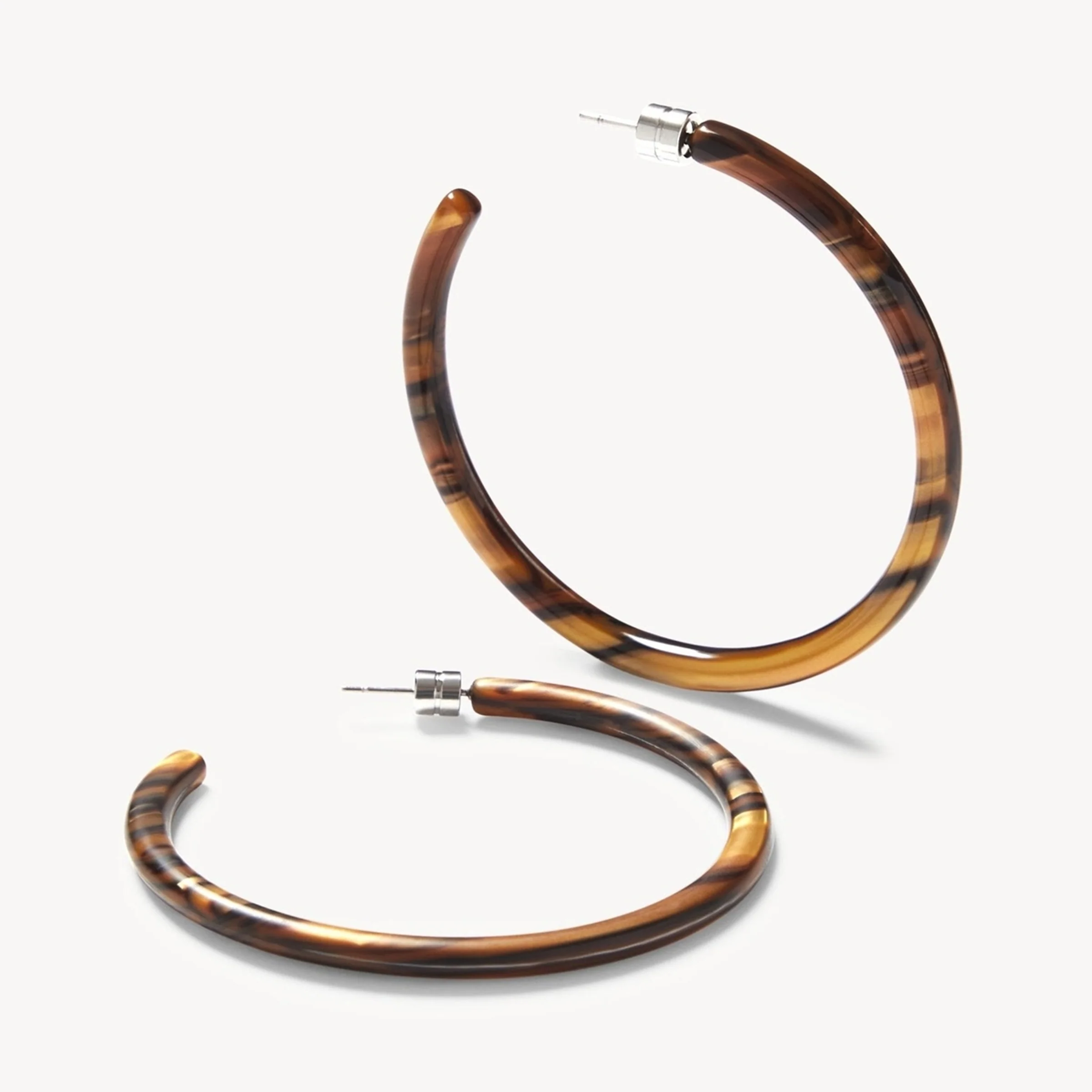 Large Hoops in Tiger's Eye - Image 4