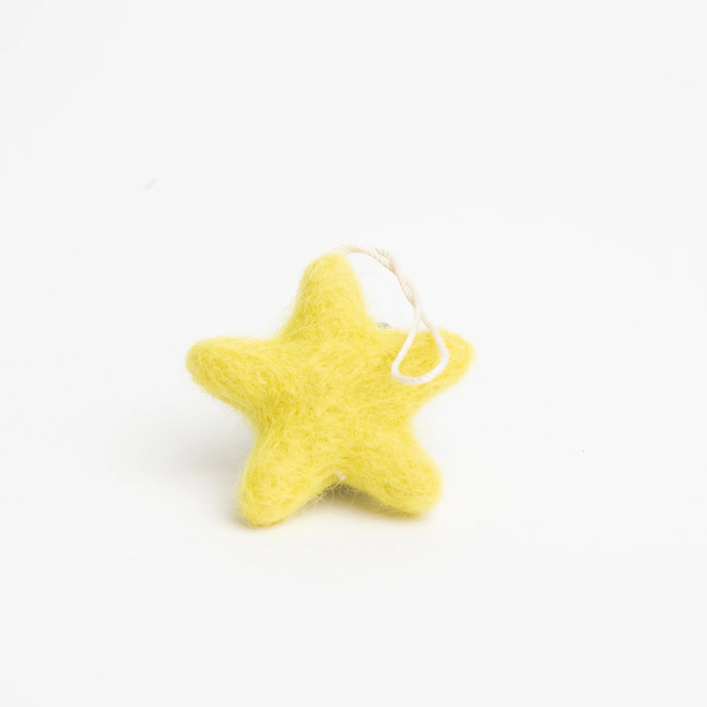Lemon Felted Wool Star Ornament - Image 2