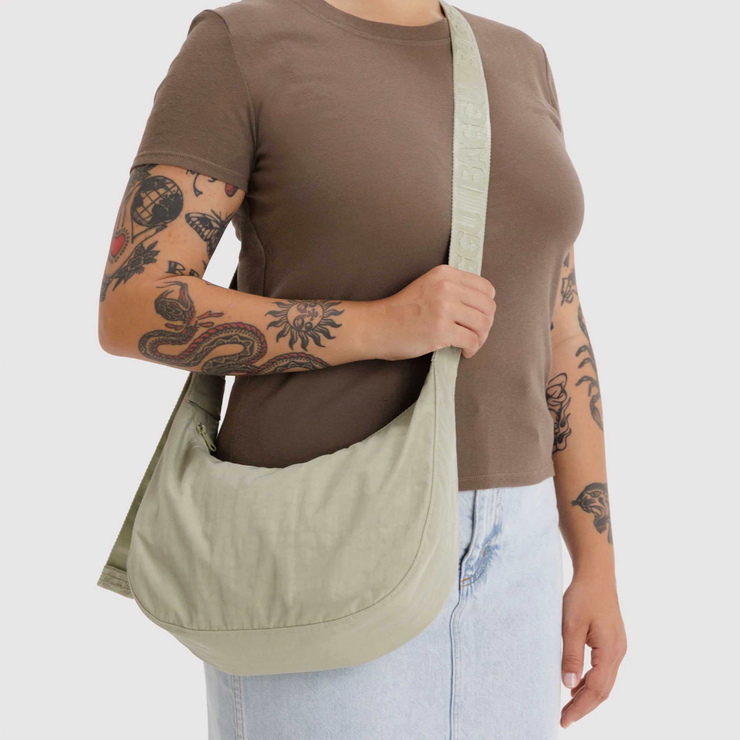 Medium Nylon Crescent Bag - Image 11