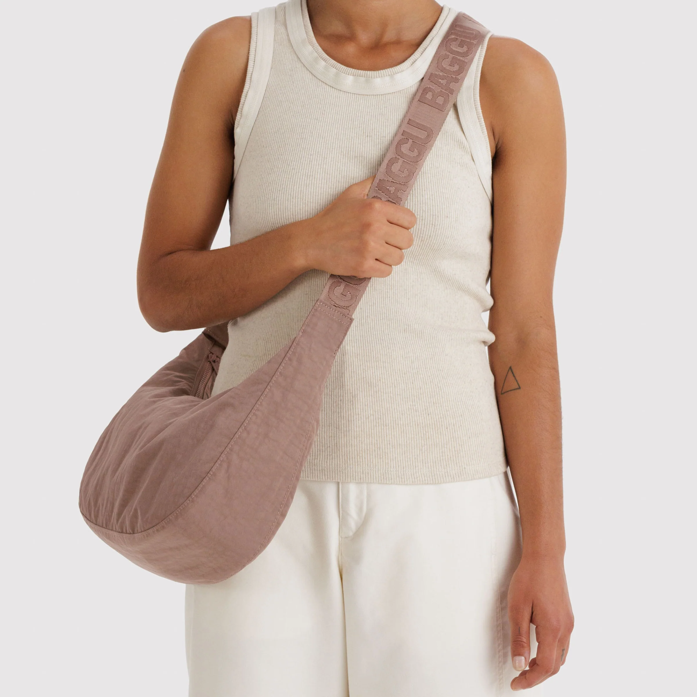 Medium Nylon Crescent Bag - Image 14