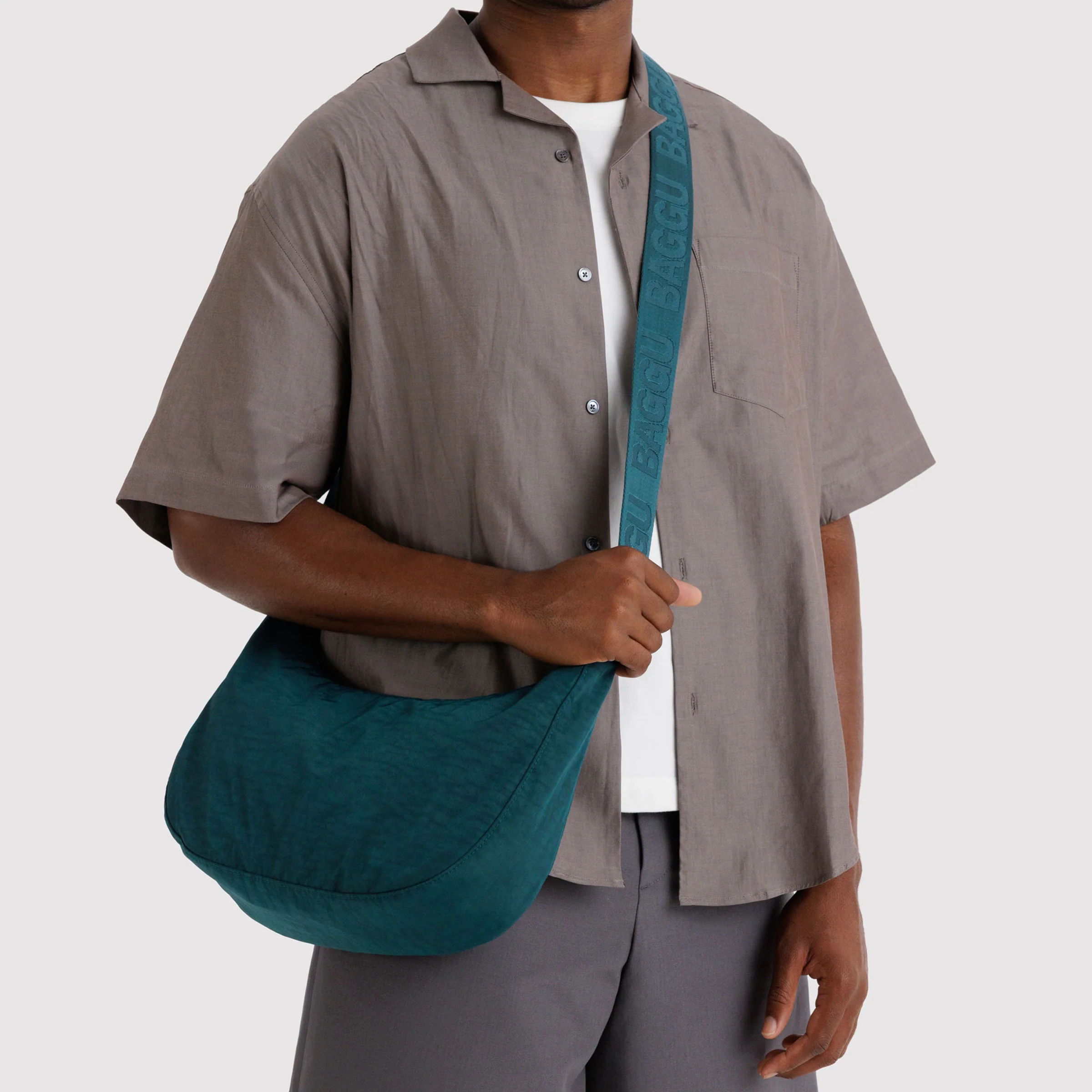 Medium Nylon Crescent Bag - Image 17