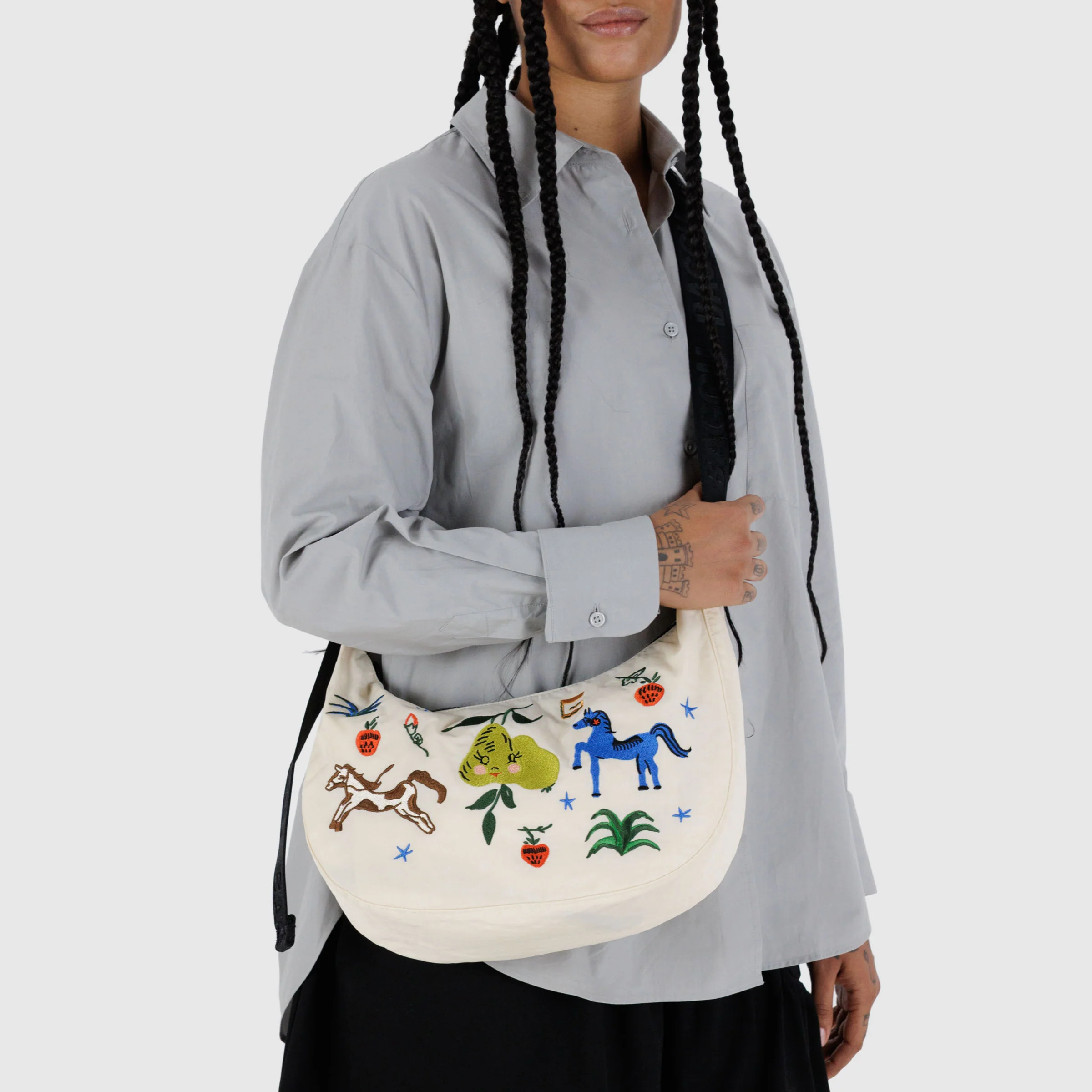 Medium Nylon Crescent Bag - Image 23