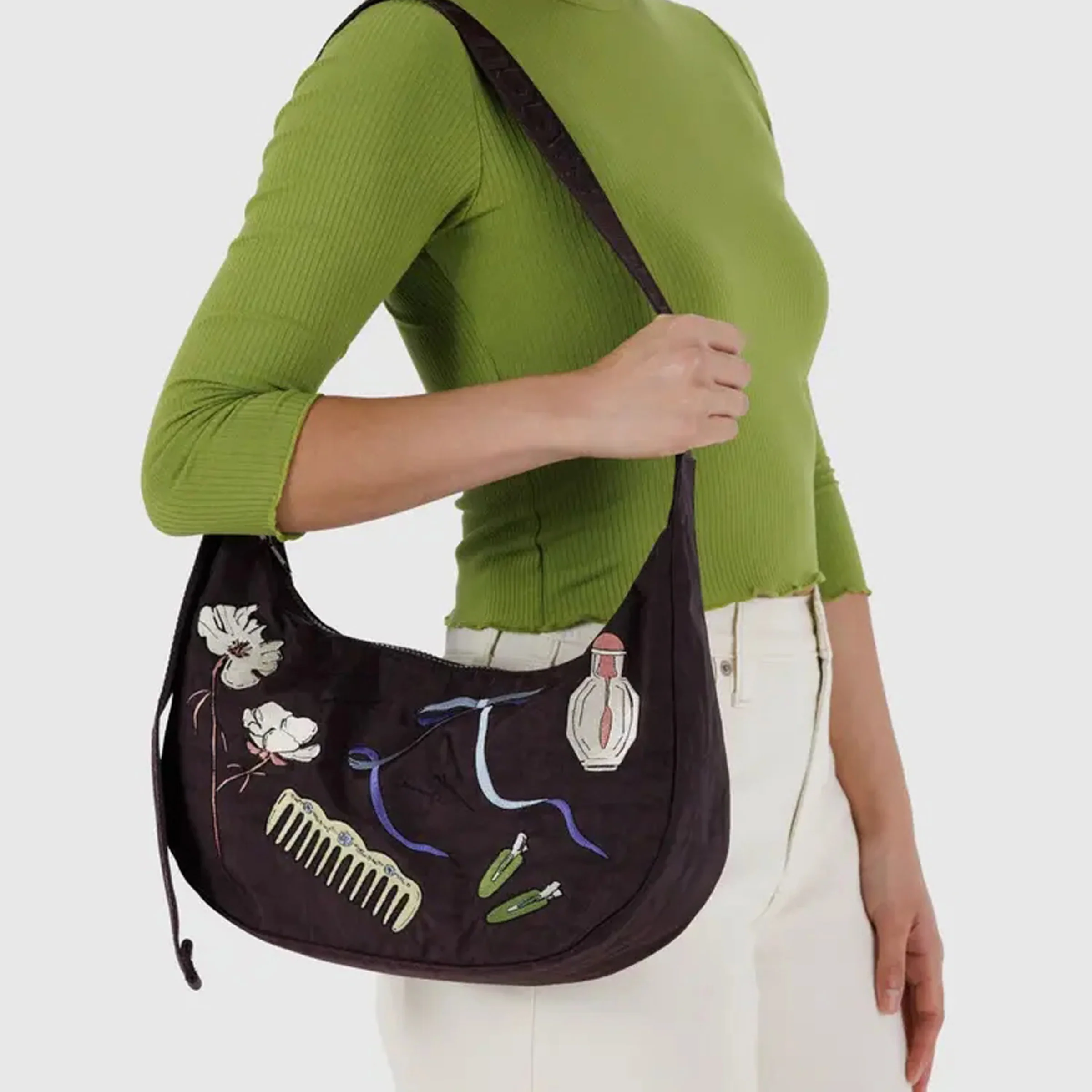 Medium Nylon Crescent Bag - Image 49