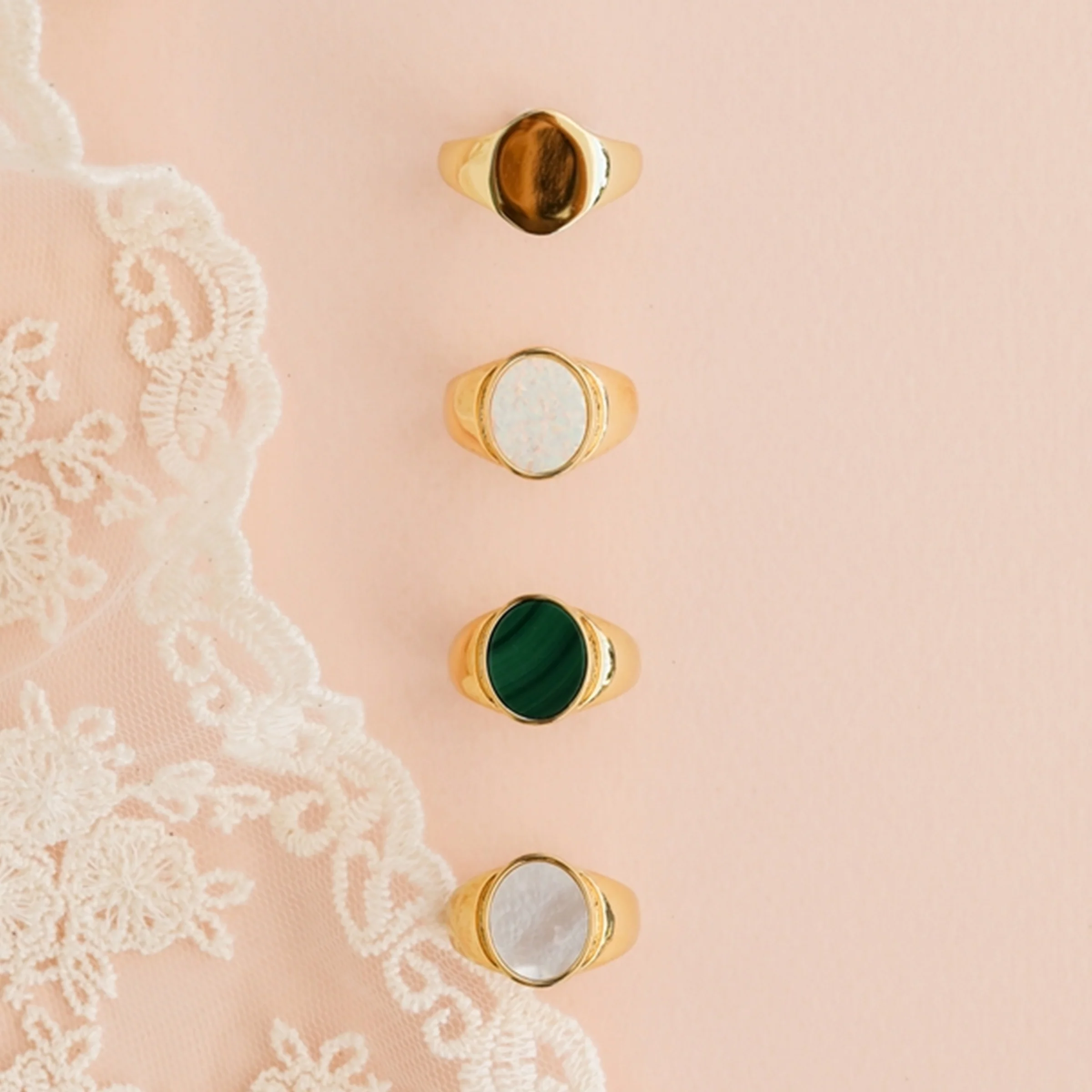 Mother of Pearl Signet Ring - Image 5