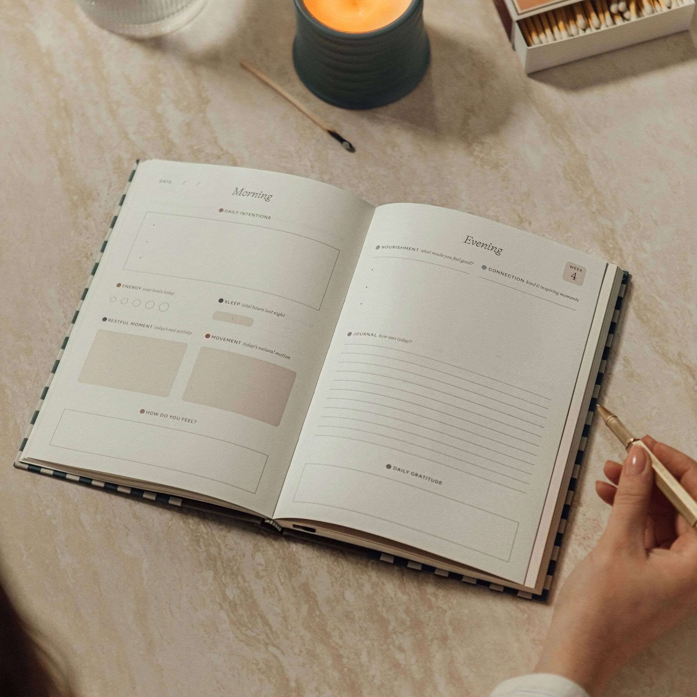 Night Sky Fabric Wellness Journal - Image 2