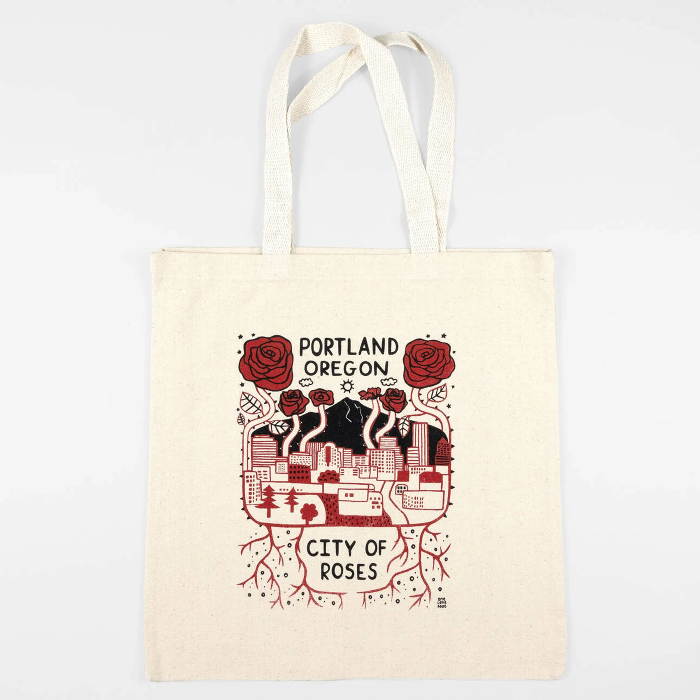 One Lane Road: Portland City of Roses Tote Bag