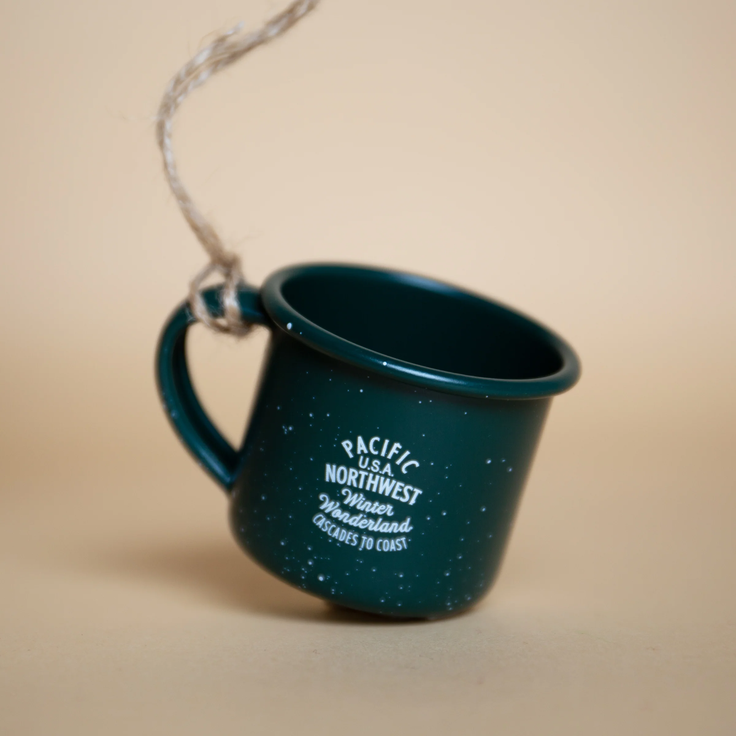 PNW Campfire Mug Ornament (Green) - Image 2