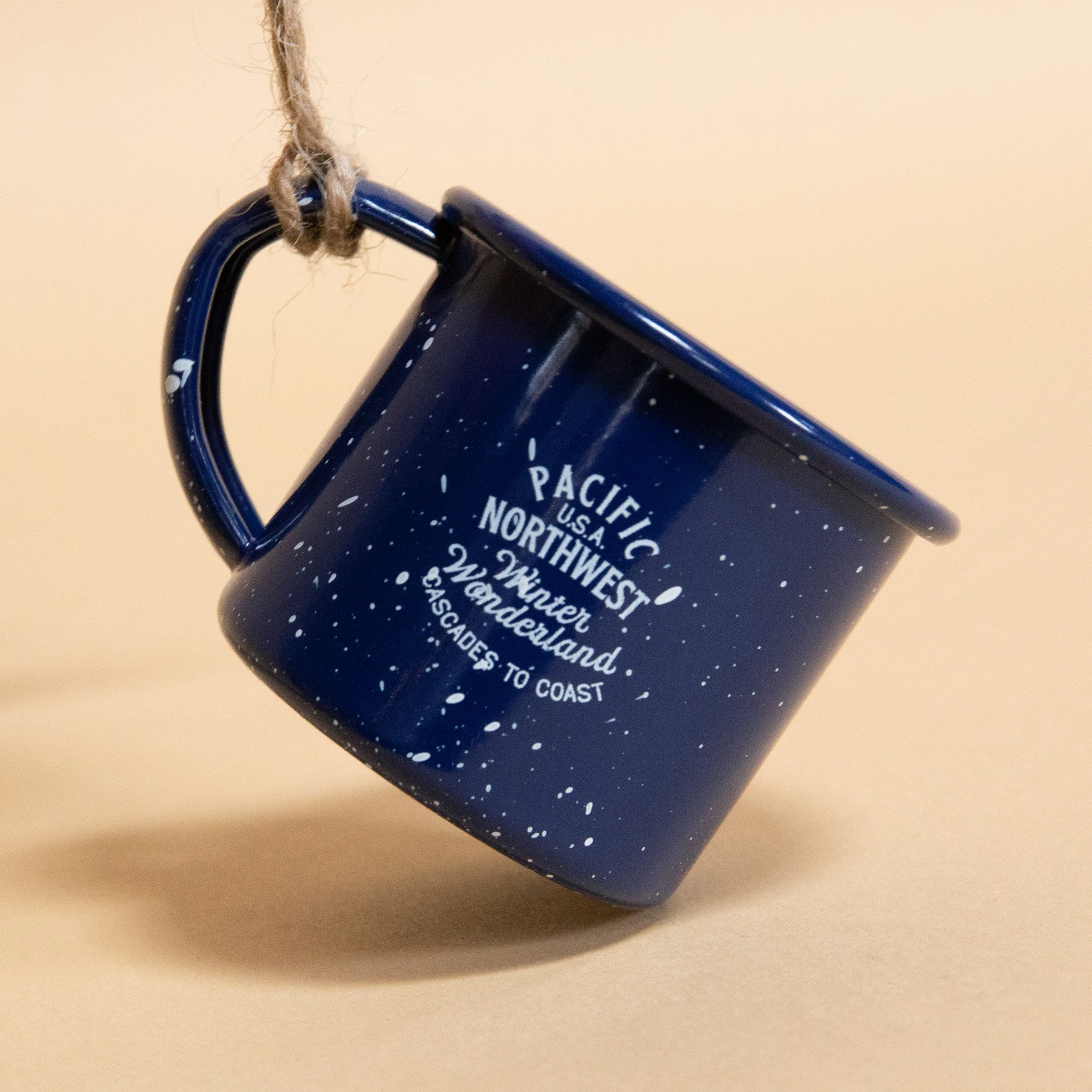 PNW Campfire Mug Ornament (Navy) - Image 3