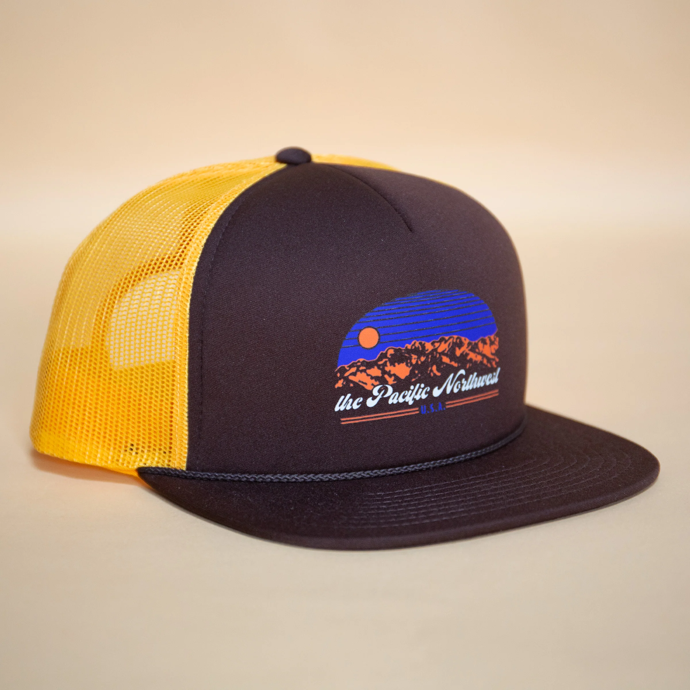 PNW Trucker Hat (Brown/Gold) - Image 3