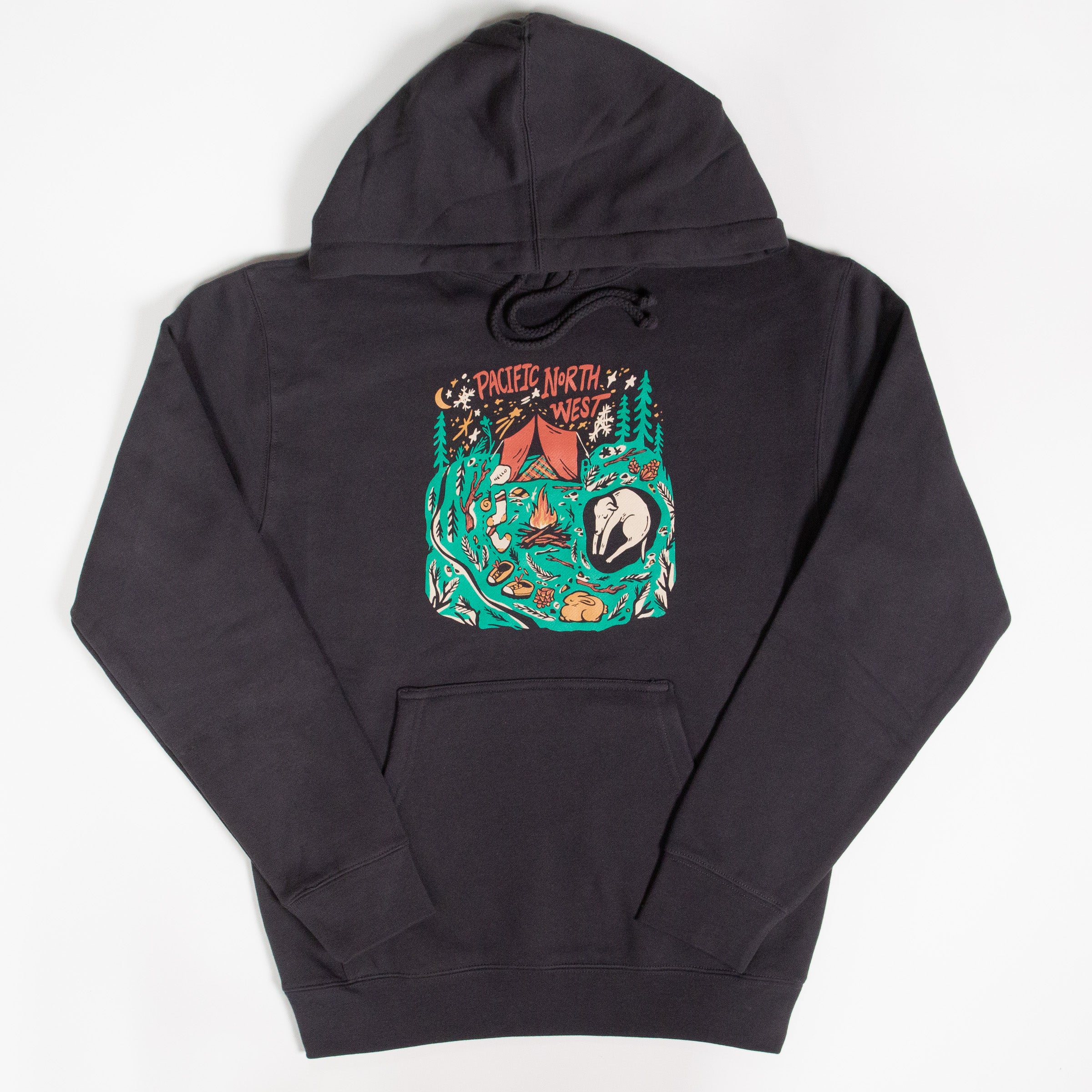 PNW Woodland Camp Hoodie (Grey) - Image 3
