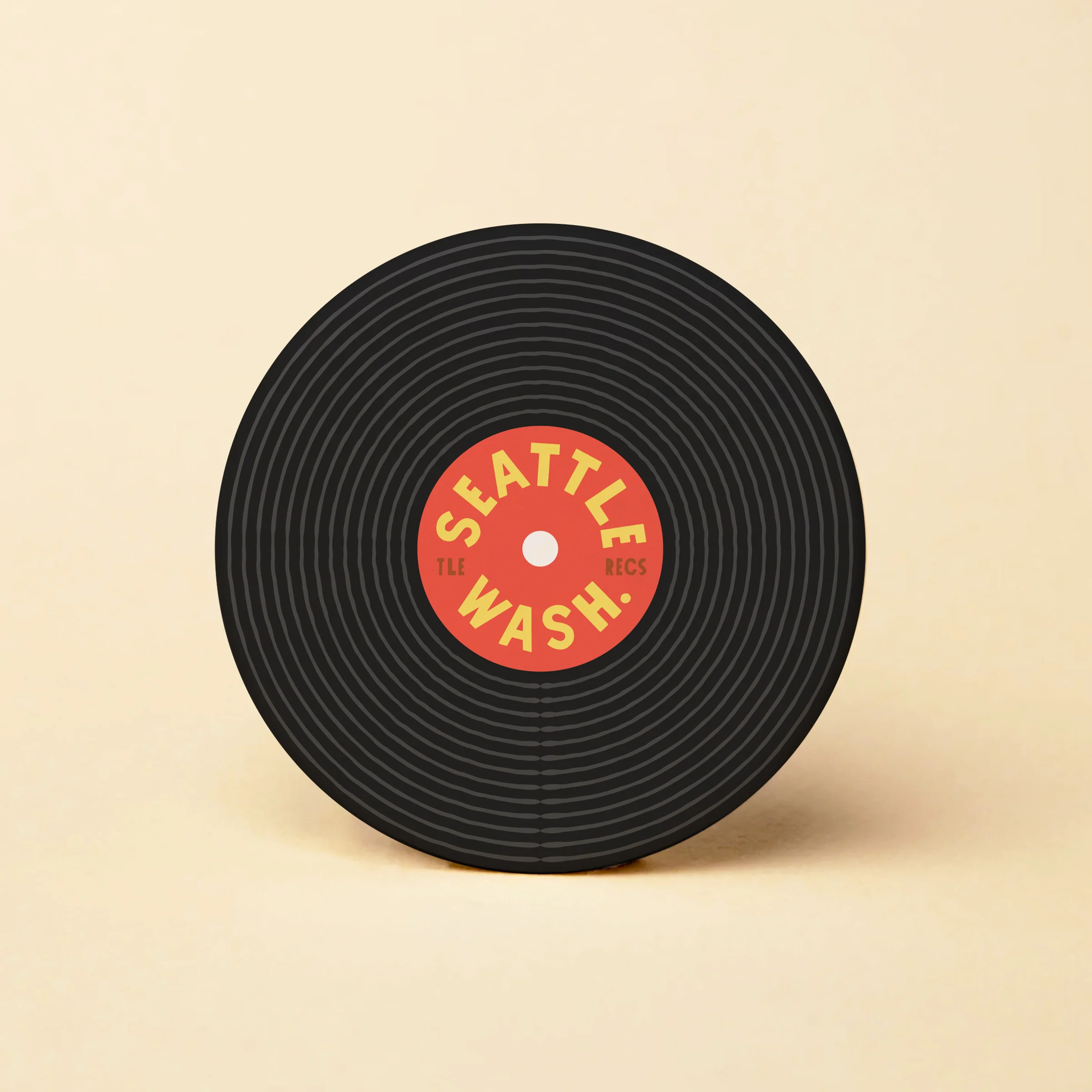 Seattle Record Round Magnet