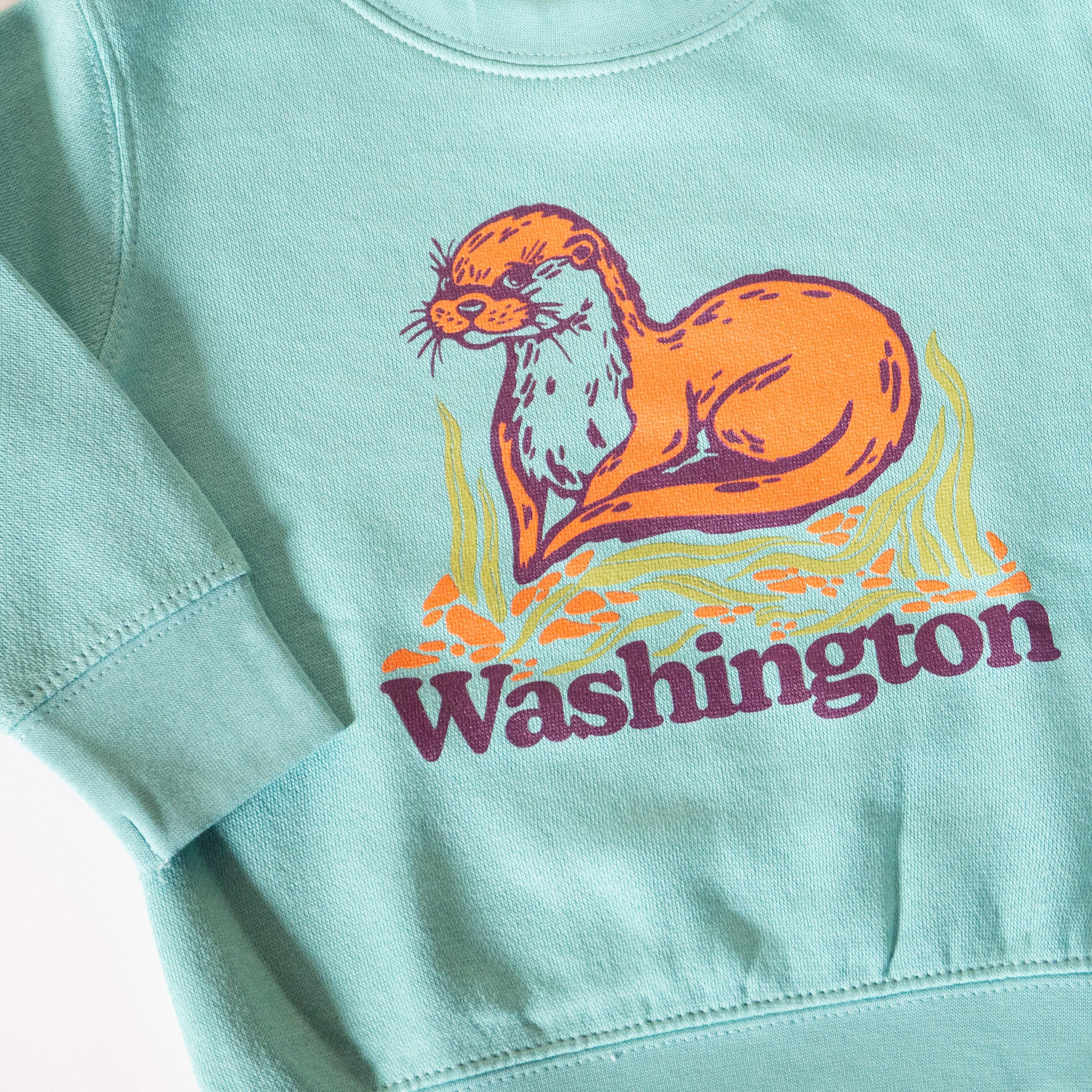 WA Baby Otter Kids Crew Sweatshirt - Image 2