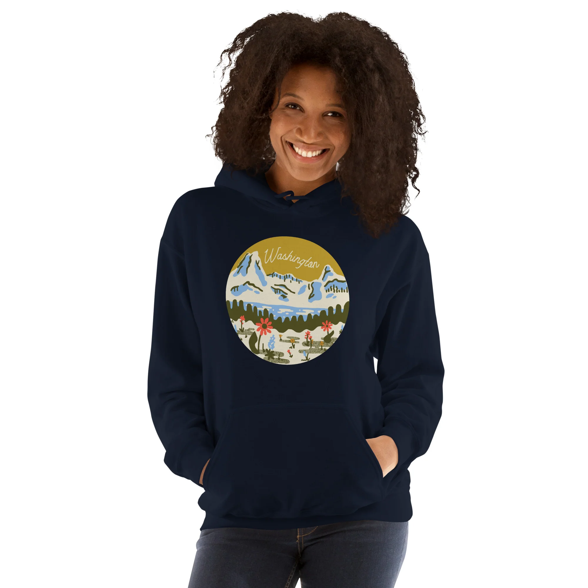 WA Mountain Meadow Unisex Hoodie - Image 4