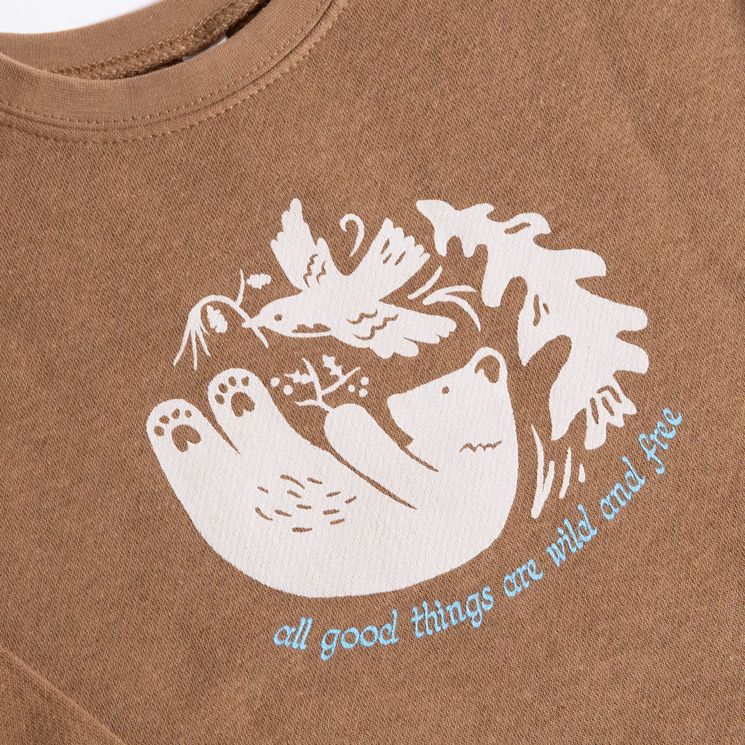 Wild and Free Kids Sweatshirt (Brown) - Image 2