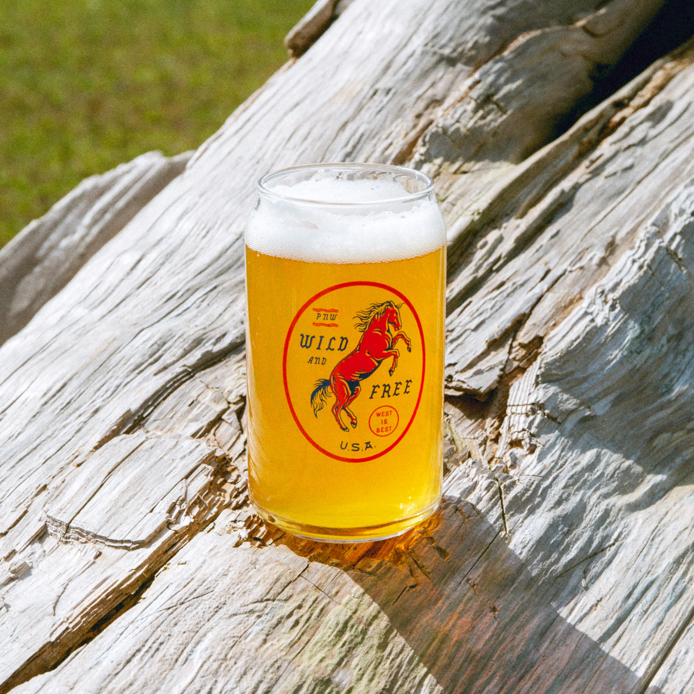 Wild & Free Horse Beer Can Glass - Image 2