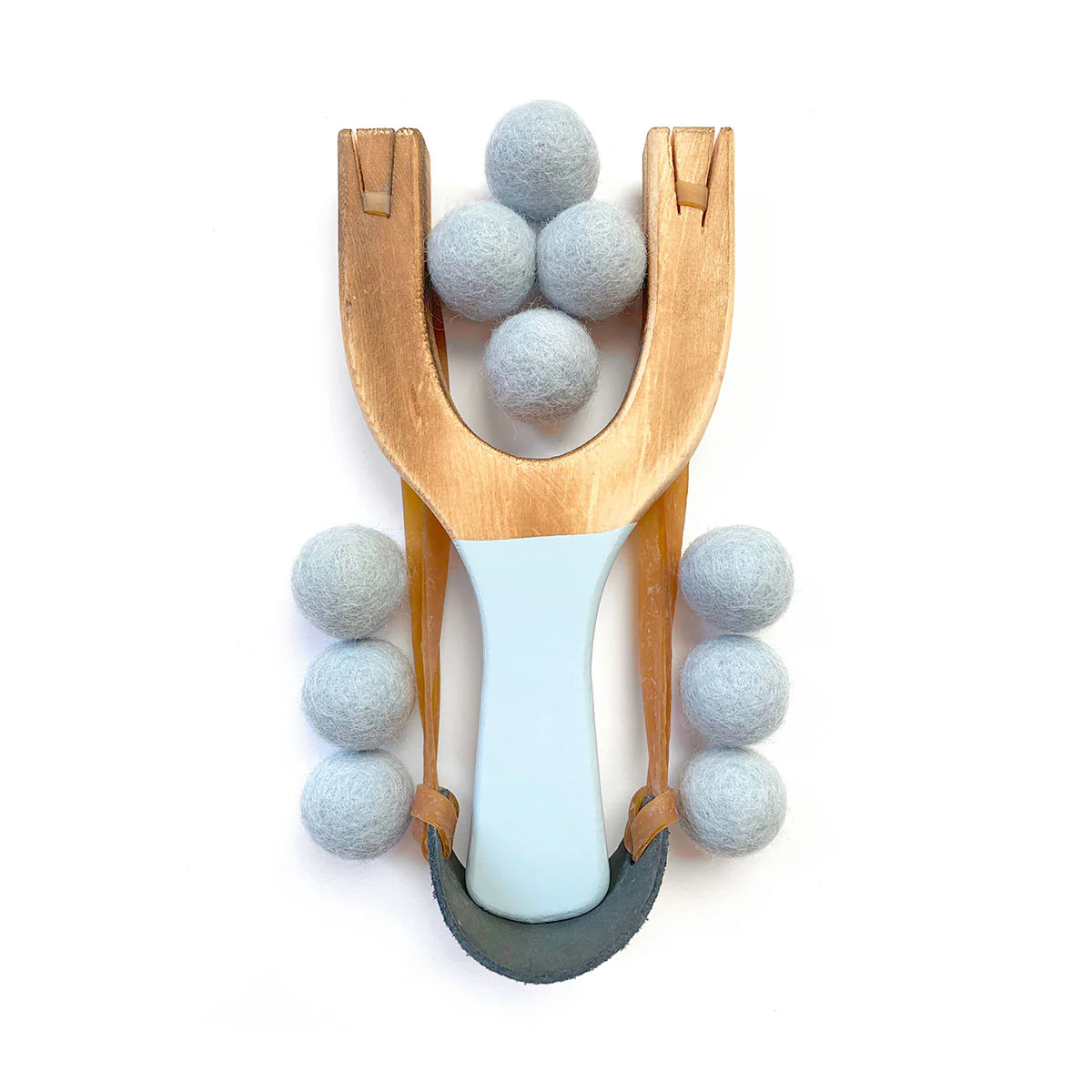 Wooden Slingshot with Felt Ammo - Image 4